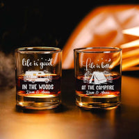 Thumbnail for Personalized RV Welcome To Our Campsite Whiskey Glasses - Gifts For Camping Lovers FC