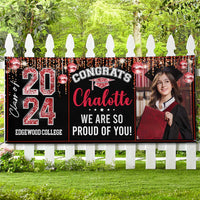 Thumbnail for Personalized Banner - Graduation Decor Gift - Congrats 2024 Graduate Disco Style FC