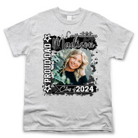 Thumbnail for Personalized T-shirt - Graduation Keepsake Gift - Watercolor Proud Mom Dad Of A 2024 Graduate Photo Merchize