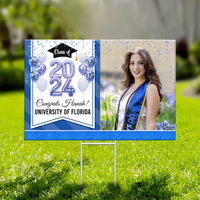 Thumbnail for Personalized Yard Sign With Stake - Graduation Gift - Glitter Balloon Senior Party Decor FC