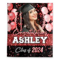 Thumbnail for Custom Glitter Balloon Congrats Class Of 2025 Graduation Backdrop, Graduation Party Decorations FC