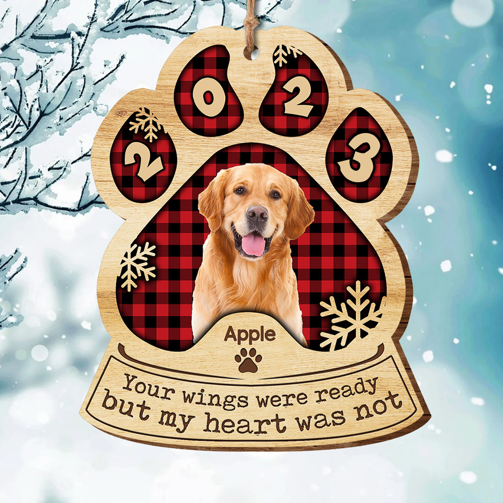 You Left Your Pawprints Personalized Sympathy Gift Loss Of Pet Printed Wood Ornament AE