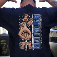 Thumbnail for Personalized Backside T-shirt - Father's Day Gift - Best Dad Ever Fist Bump Merchize