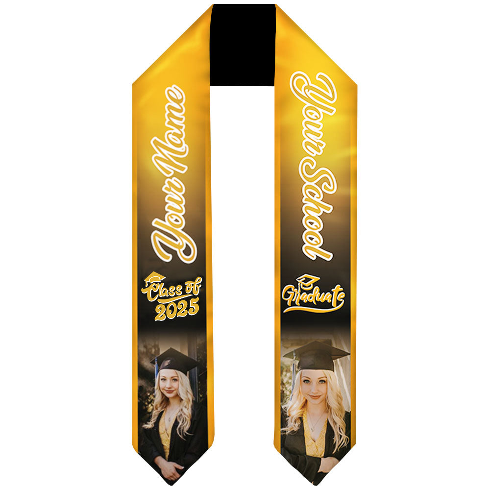 Personalized 2 Photos Mixed Colors Class of 2024 Photo Stoles/ Sash, Graduation Gift FC