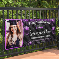 Thumbnail for Custom Photo Congratulations Black & Gold Graduation Banner, Graduation Decorations FC