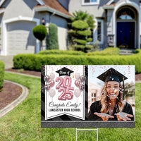 Thumbnail for Personalized Yard Sign With Stake - Graduation Gift - Glitter Balloon Senior Party Decor