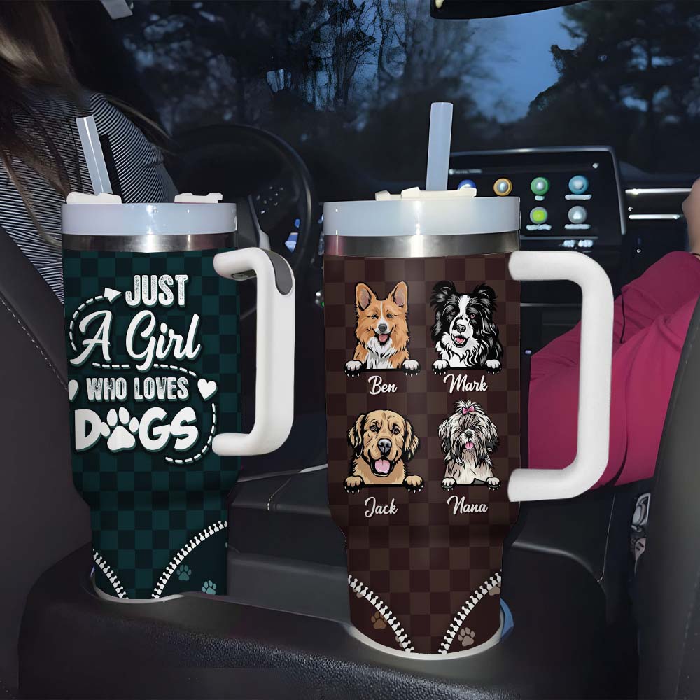 Personalized Just A Girl Who Loves Dogs 40oz Tumbler - Gift For Dog Lovers FC