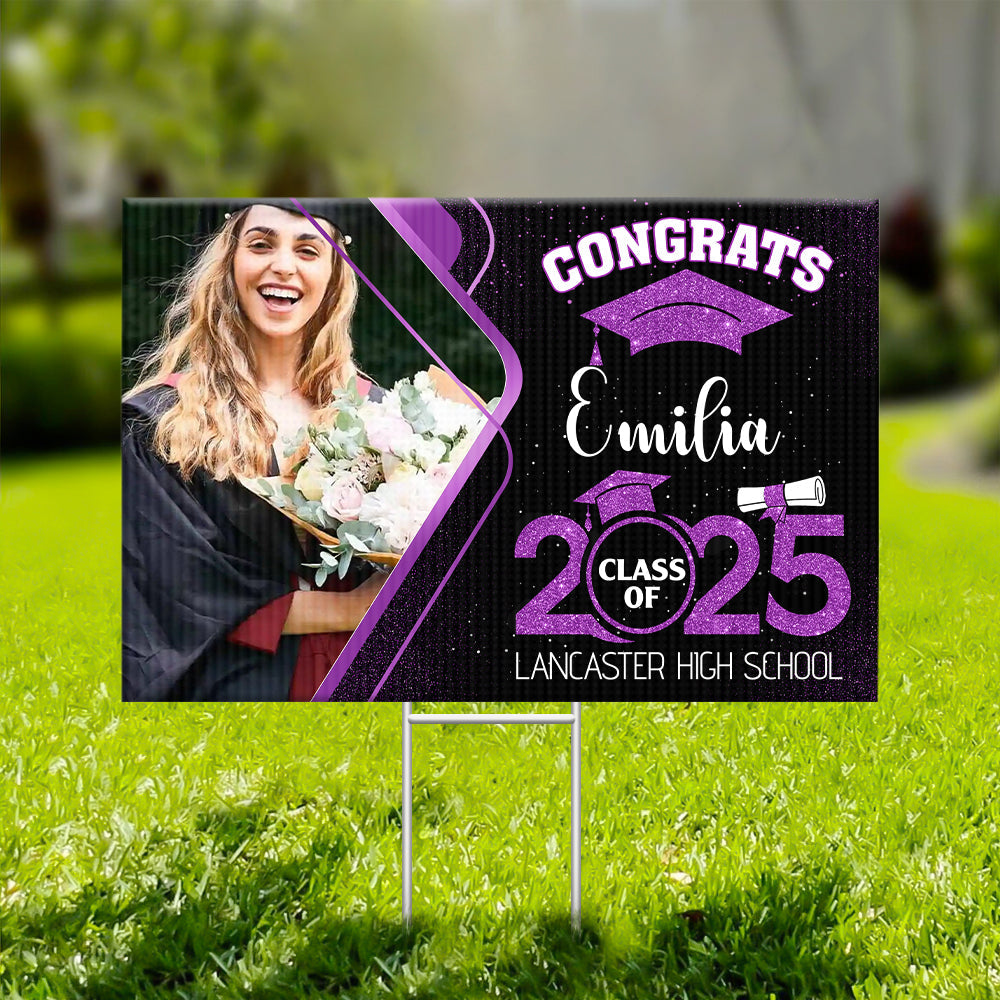 Personalized Yard Sign With Stake - Graduation Gift - Congrats Class Of 2024 Graduate FC