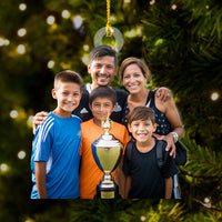 Thumbnail for Personalized Acrylic Ornament - Gift For Soccer Lovers - Celebrate Football Awards Family Photo AC