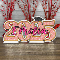 Thumbnail for Personalized Graduation Party Table Sign - Glitter Color Class Of 2025 Party Supply FC