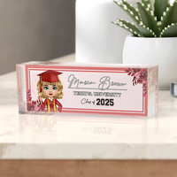 Thumbnail for Personalized Acrylic Name Plate For Desk - Gift For 2025 Senior - Proud Graduation Floral Keepsake Gift FC