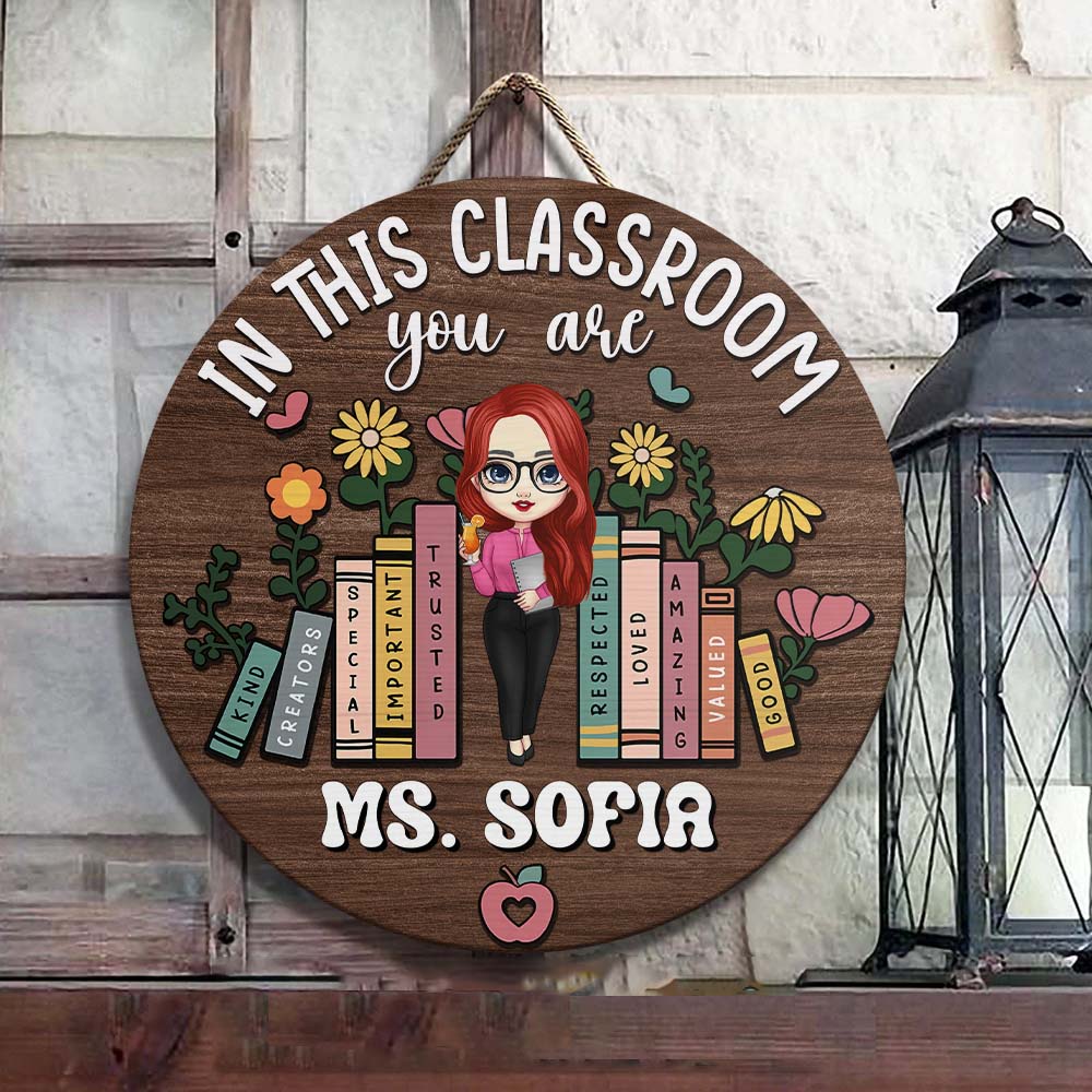 Personalized In This Classroom Stained Glass Welcome  Sign - Back To School FC