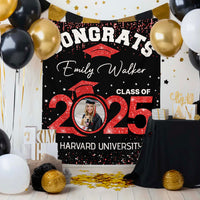 Thumbnail for Custom Graduation Glitter Photo Class Of 2025 Backdrop, Graduation Party Supply FC