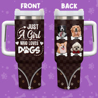 Thumbnail for Personalized Photo Just A Girl Who Loves Dogs 40oz Tumbler - Gift For Dog Lovers FC