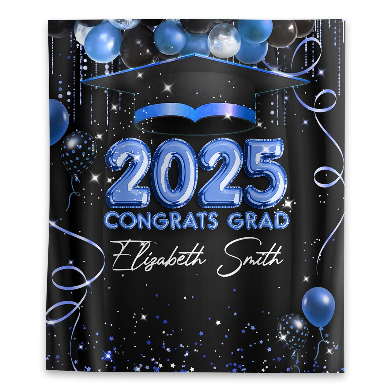 Custom Balloon Style Congrats Class Of 2025 Graduation Backdrop, Graduation Party Decorations FC