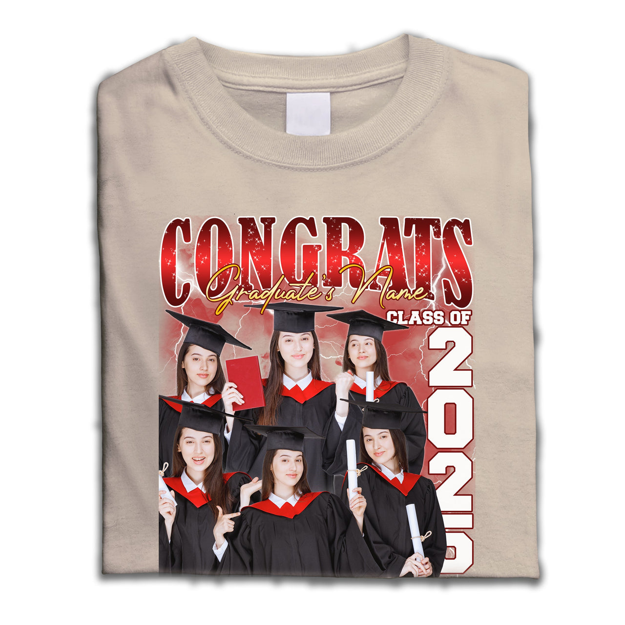 Personalized Light Color T-shirt - Gift For Graduates - Retro 90s Congrats Class of 2025 Keepsake Gift Merchize