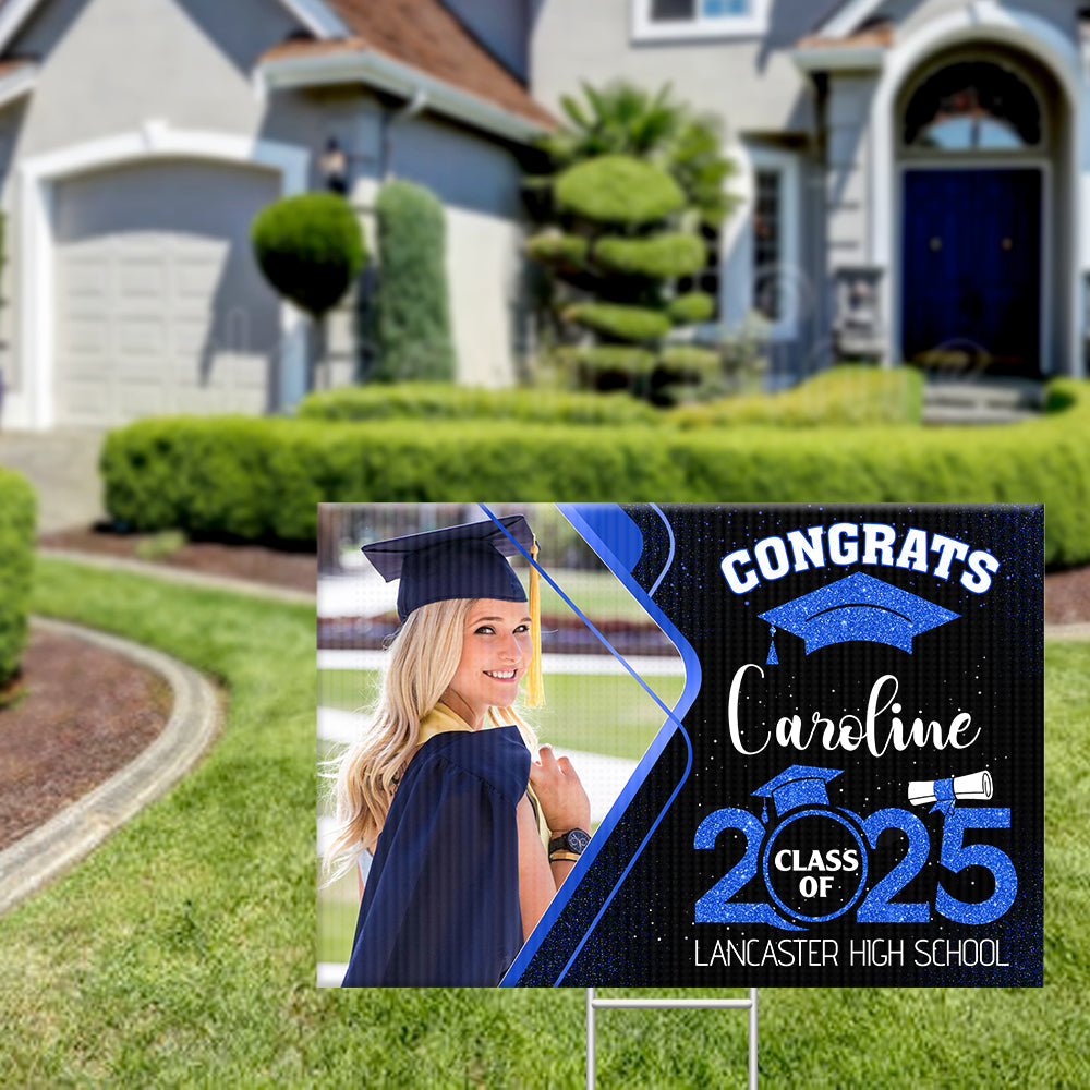 Personalized Yard Sign With Stake - Graduation Gift - Congrats Class Of 2024 Graduate FC