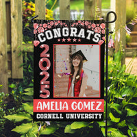 Thumbnail for Congrats 2025 Senior Photo Diamond Glitter Flag - Graduation Party Supply FC