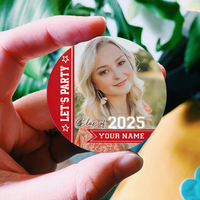 Thumbnail for Personalized Let's Party Pin Button Badge, Graduation Party Supply