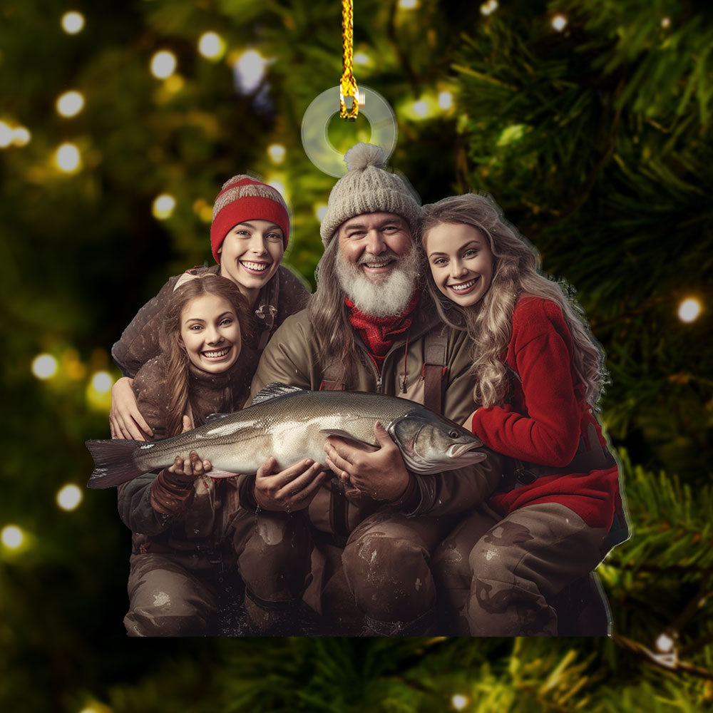 Personalized Acrylic Ornament - Christmas Gift For Fisherman -Fishing Family Photo AC