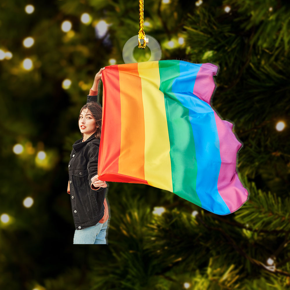 Personalized Acrylic Ornament - Gift For LGBTQ - Lesbian Girls Photo AC