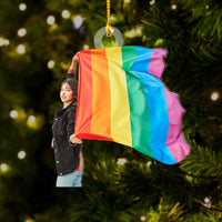 Thumbnail for Personalized Acrylic Ornament - Gift For LGBTQ - Lesbian Girls Photo AC