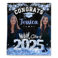 Thumbnail for Personalized Diamond Glitter Queen Class Of 2025 Backdrop, Graduation Party Supply FC