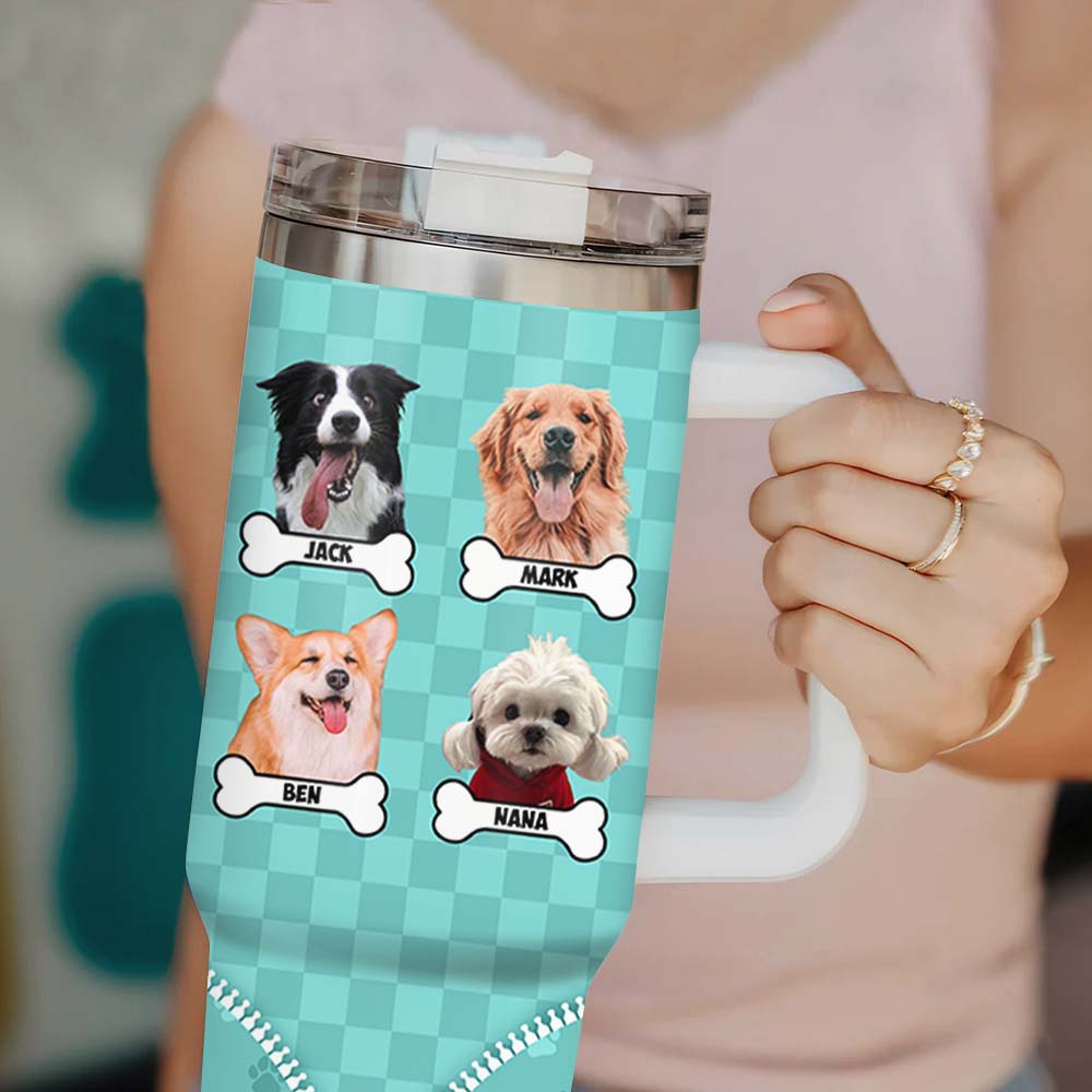 Personalized Photo Just A Girl Who Loves Dogs 40oz Tumbler - Gift For Dog Lovers FC