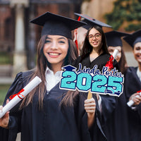 Thumbnail for Custom Glitter 2025 Photo Graduation Face Fans With Wooden Handle, Gift For Graduation Party