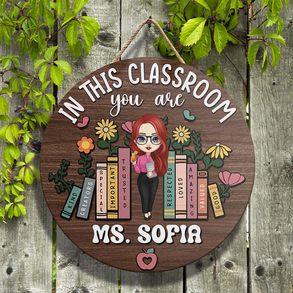 Personalized In This Classroom Stained Glass Welcome  Sign - Back To School FC