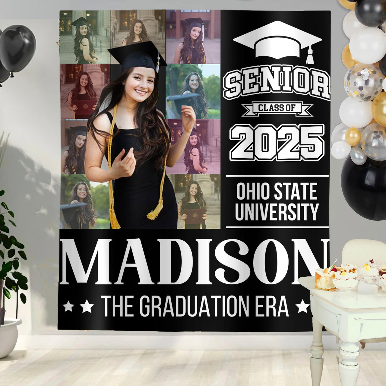 Custom The Graduation Era Class Of 2025 Backdrop, Graduation Party Decorations FC