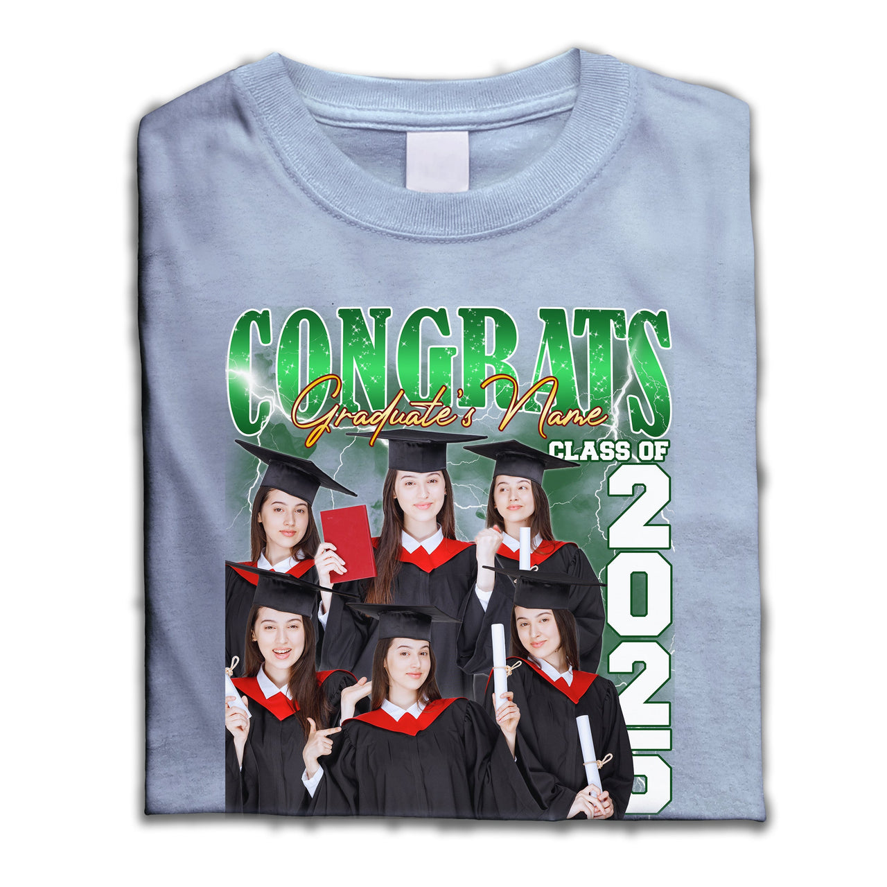 Personalized Light Color T-shirt - Gift For Graduates - Retro 90s Congrats Class of 2025 Keepsake Gift Merchize