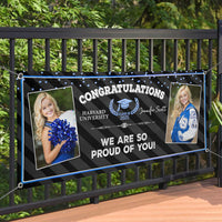 Thumbnail for Custom 2 Photos Class of 2025 Graduation Banner - Unique Graduation Gift