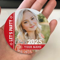 Thumbnail for Personalized Let's Party Pin Button Badge, Graduation Party Supply