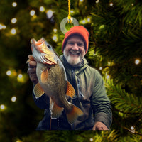 Thumbnail for Personalized Acrylic Ornament - Gift For Fisherman - A Man Addicted To Fishing Photo AC