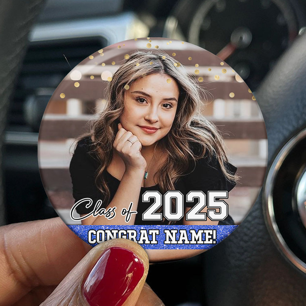 Personalized Congrats Class Of 2025 Photo Graduation Party Button Badge, Party Supply