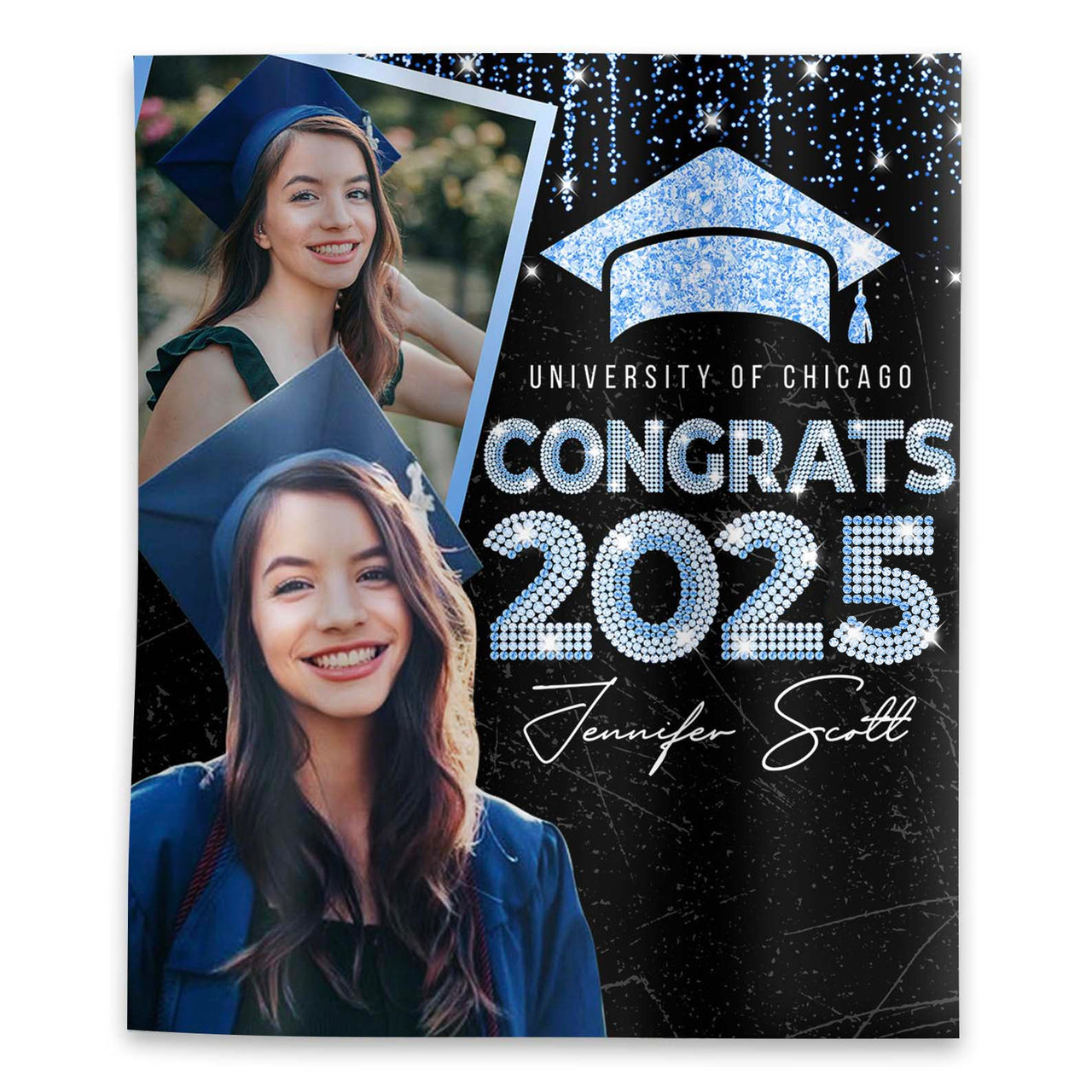 Custom Sparkling Class Of 2025 Backdrop, Graduation Party Supply FC