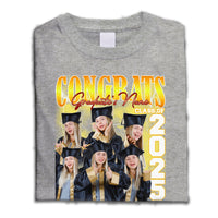 Thumbnail for Personalized Light Color T-shirt - Gift For Graduates - Retro 90s Congrats Class of 2025 Keepsake Gift Merchize