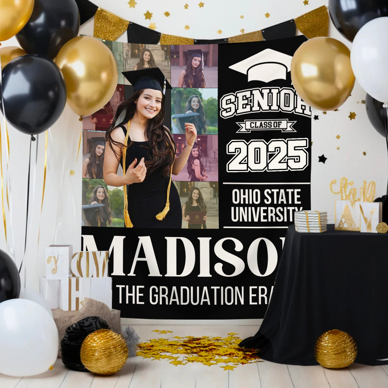 Custom The Graduation Era Class Of 2025 Backdrop, Graduation Party Decorations FC