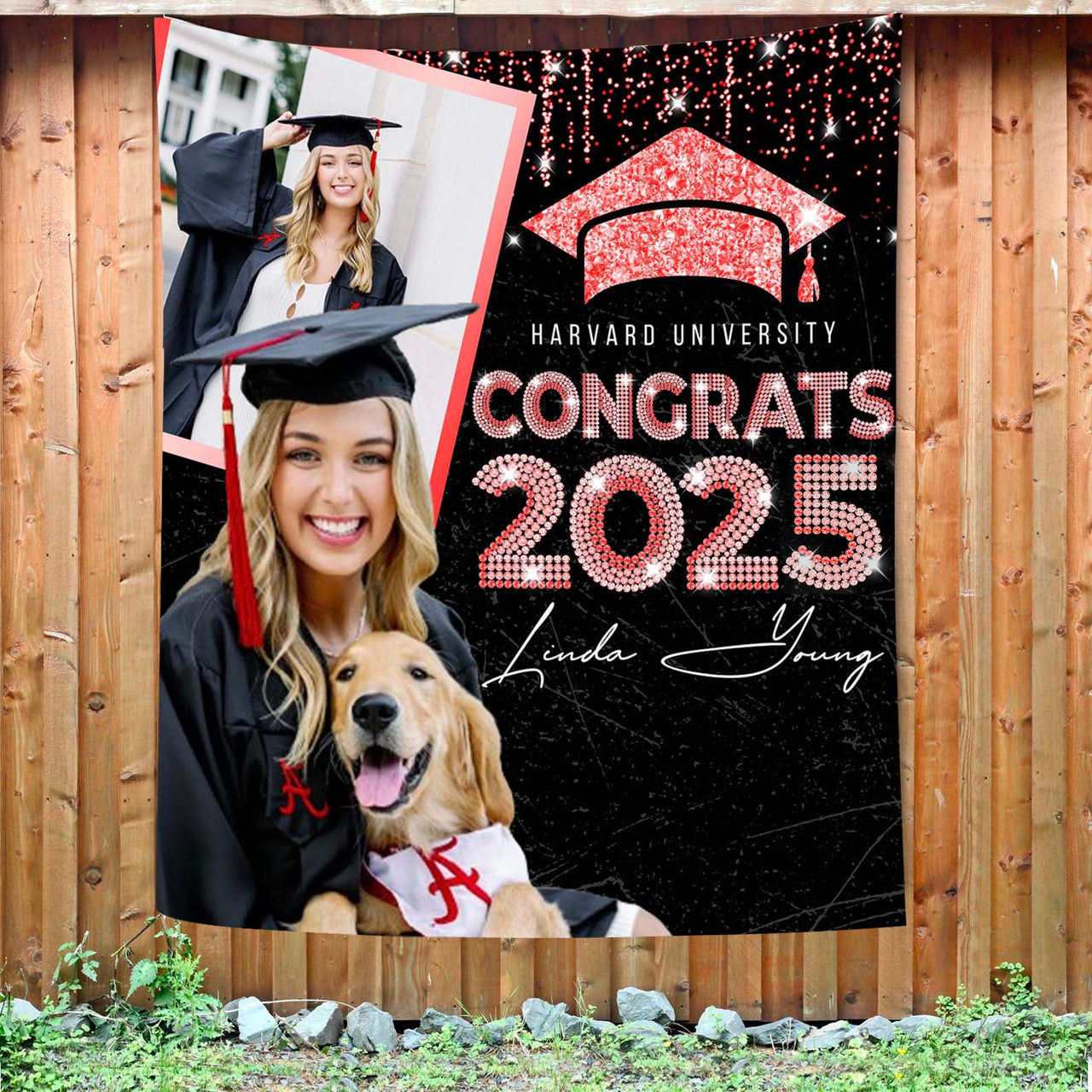 Custom Sparkling Class Of 2025 Backdrop, Graduation Party Supply FC