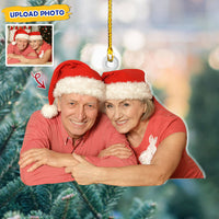 Thumbnail for Personalized Acrylic Ornament - Christmas Gift For Couple - Old Husband And Wife Photo AC