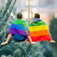 Thumbnail for Personalized Acrylic Ornament - Gift For Couple - LGBT Couple Photo AC