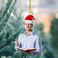 Thumbnail for Personalized Acrylic Ornament - Christmas Gift For Teacher - Man Teacher Photo AC