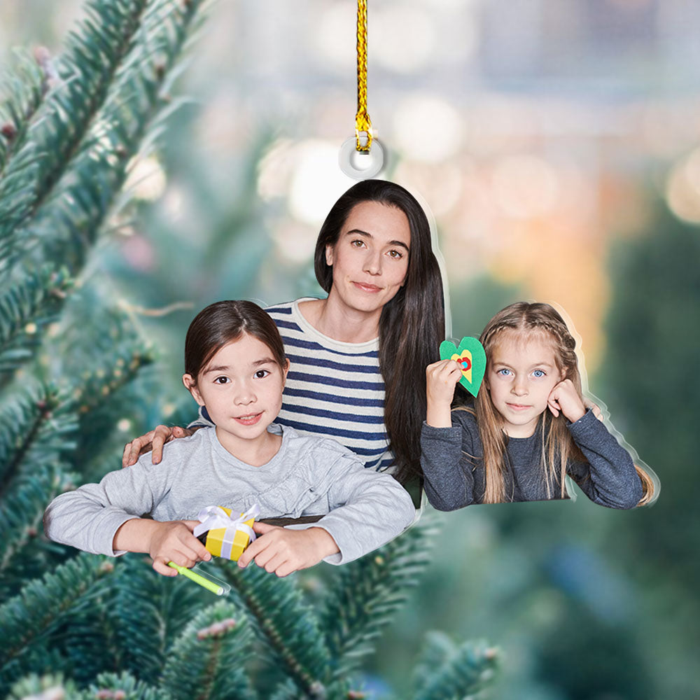 Personalized Acrylic Ornament - Christmas Gift For Teacher - Teacher And Students Photo AC