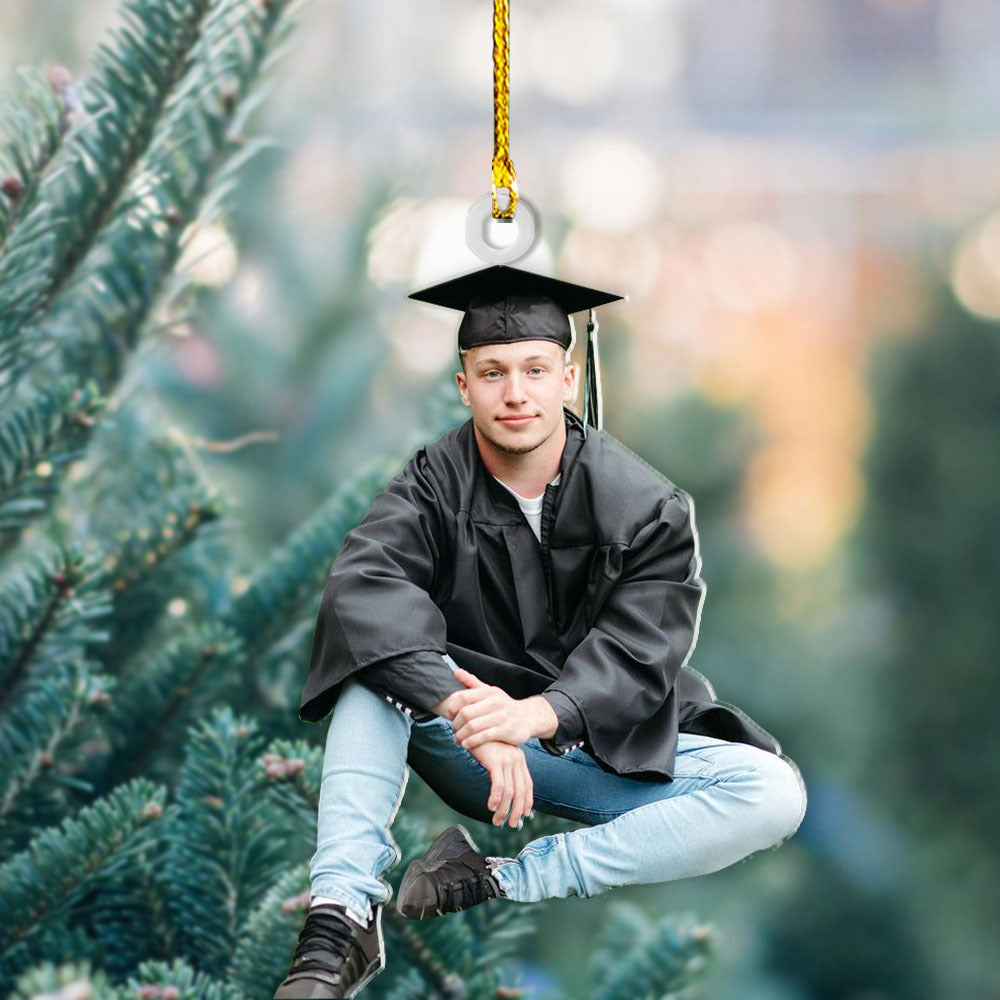 Personalized Acrylic Ornament - Gift For Graduate - Boy Teenage Graduation Photo AC