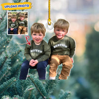 Thumbnail for Personalized Acrylic Ornament - Gift For Bestie - Two Little Boys Photo AC