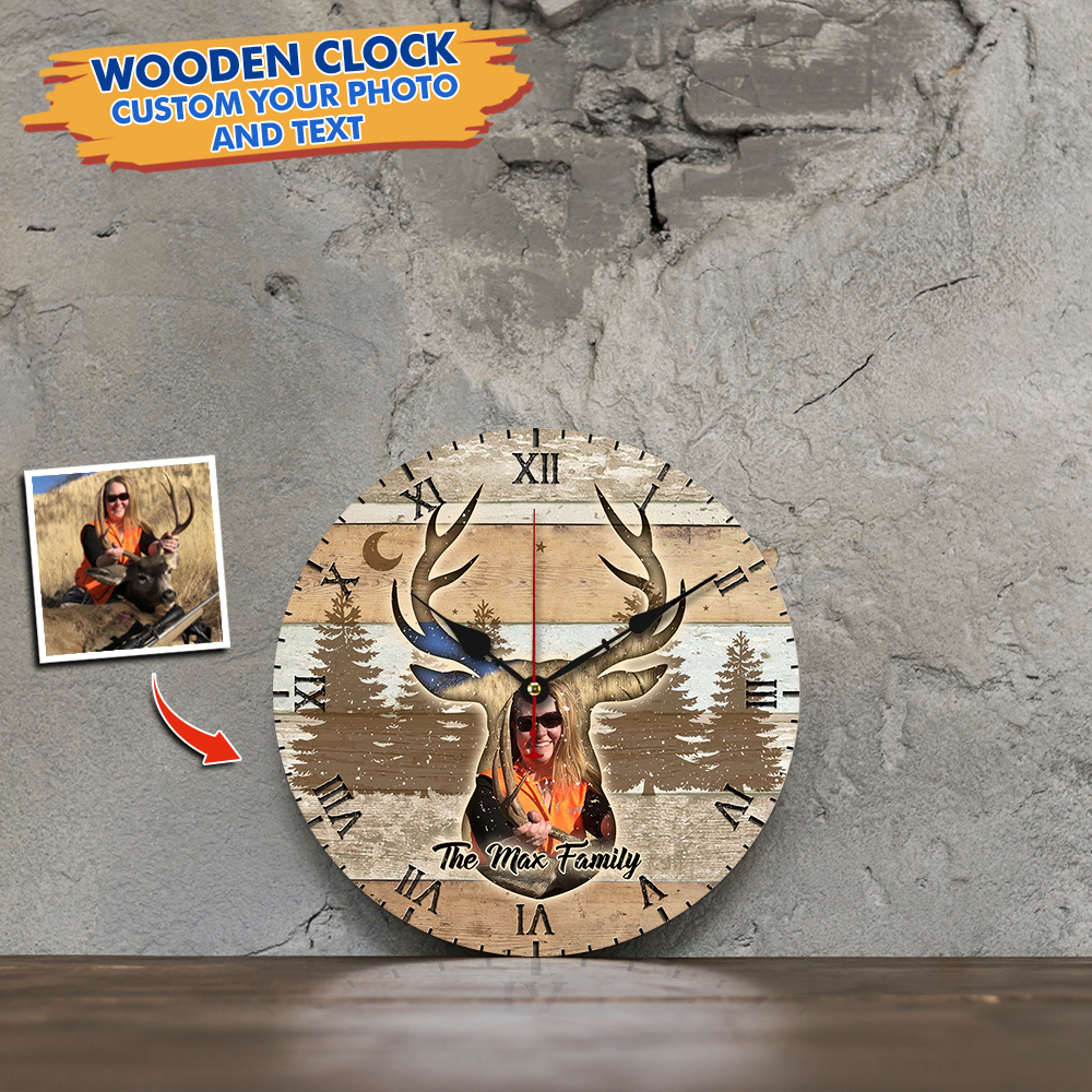 Personalized Life Is Better With Hunting Wall Wooden Clock, Gift For Family FC