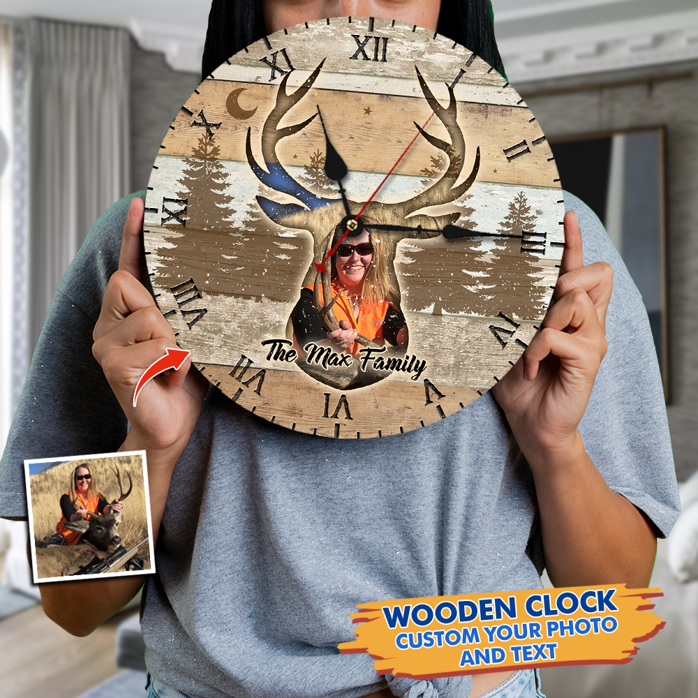 Personalized Life Is Better With Hunting Wall Wooden Clock, Gift For Family FC