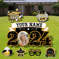 Thumbnail for Custom I'm Done Glitter Photo Set Of 7 Lawn Signs With Stakes, Graduation Outdoor Lawn Decor, Graduation Party Decorations Supplies FC