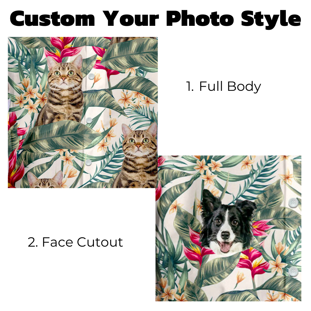 Custom Hawaii In The Air Face Photo Women's Hawaiian Shirt, Gift For Pet Lover AI